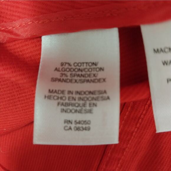 JONES NEW YORK! RICH RED STRETCH, GOLD BUTTON JEAN JACKET STYLE BLAZER! SZ S - Picture 7 of 9